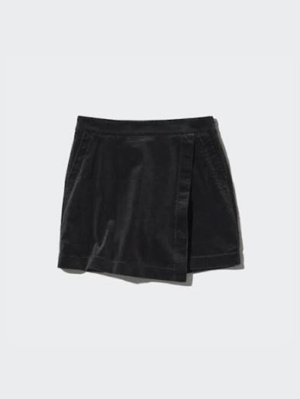 Uniqlo Black Velvet Wrap Mini Skirt